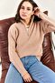 Women's Powder Zippered Turtleneck Oversize Knitwear Sweater 20223202 - 8