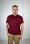 Polo Neck Buttoned Pocket Classic Pattern Claret Red T-shirt