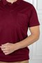 Polo Neck Buttoned Pocket Classic Pattern Claret Red T-shirt - 6