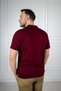 Polo Neck Buttoned Pocket Classic Pattern Claret Red T-shirt - 7