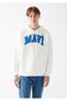 Logo Printed Hooded White Sweatshirt 067149-70057 - 3