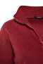 Bordo Selanik/Triko Görünümlü Fermuarlı Yaka Regular/Normal Kalıp Örme Sweatshirt TWOAW22SW0732 - 16