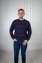 Interview O Neck Navy Blue Claret Red Patterned Knitwear Sweater
