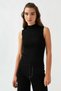 Women's Stand Collar Tank Top 2Kak92736Ht Blouse - 3