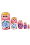 Wooden Matryoshka Baby Set of Five Pink