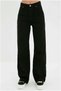 Tıssat Black Non-Fading Super High Waist Wide Leg Denim Jeans - 3
