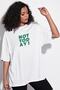Black Front Printed Oversize T-Shirt - 3