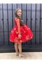 Girl's Dress Princess Red Floral Girl's Fluffy Evening Dress Girl's Birthday Dress (1-8 YEARS) - 4