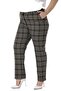 Large Size Black Mustard Plaid Trousers with Narrow Leg Pockets - 5