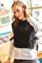 Woman's Black Side Tie Knit Suede SVT-00000017 - 4