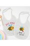 Kids Bee Kind and Bee Mine Designed 2-Piece White Baby Bib-1