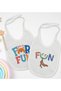 Kids Fun Designed 2-Piece White Baby Bib-1