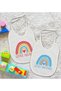 Kids Little Sister and Brother Designed 2 Pieces White Baby Bib-1 - 2