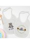 Kids Be Brave Designed 2 Piece White Baby Bib-1