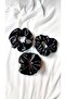 Women's 3-Piece Satin Hair Rubber Buckle Set Black - 3