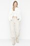 Beige Stopped Regular Waist Parachute Trousers TWOAW23JE00738 - 3