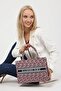 حقيبة يد وكتف نسائية منسوجة من القطن بحزام عمودي - 2