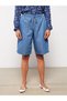 Comfortable Fit Straight Women's Jeans Shorts with Elastic Waist - 3