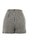 تنورة شورت منسوجة بنقشة Houndstooth باللون الأسود TWOAW23SR00055 - 8