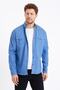 Men's Blue Double Pocket Snap Button Slim Fit Denim Shirt-tcktgmlkr02s - 3