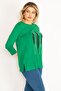Women's Large Size Green Stone and Print Detailed Blouse 65n34713 - 2