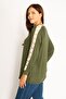 Women's Large Size Khaki Lace Detailed Blouse 65n34646 - 4