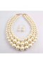 Cream Pearl Necklace And Earrings