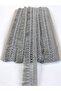 Gray Crossed Decorative Fringe Ribbon Tassel Width 4 cm - Price Is for 1 Meter - Decorative Ribbon, Stylish Design - 4