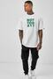 Black Front Printed Oversize T-Shirt - 2