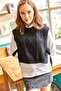 Woman's Black Side Tie Knit Suede SVT-00000017 - 2