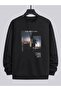 Crew Neck Printed Oversize Sweatshirt