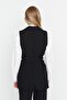 Black Belted Jacket Collar Woven Vest TCTAW23YL00014 - 5