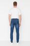 Navy Blue Stretchy Fabric Slim Fit Narrow Cut Jeans Pants TMNAW23JE00054 - 5