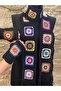 Design Motif Ethnic Bohemian Scarf And Fingerless Glove Set Set