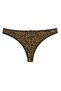 Women's Black Leopard Patterned g String Thong 3-Pack - 3