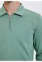 Men's 100% Cotton Plain Zipper Detailed Polo Collar Sweat Better Cotton - 2