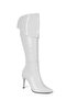 Women's White Patent Leather Back-Fold Zippered Over-The-Knee Stiletto Boots 576 - 2