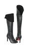 Genuine Leather Black Suede Stiletto Boots - Above Knee Model 576 - 4