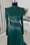 Emerald Ceyla Evening Dress - Stone Detailed Tail - 3