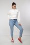 Women's Ecru Turtleneck Crop Sweat - 6