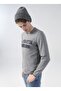 Crew Neck Gray Melange Men's Sweater Column