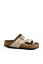 Women's Beige Nubuck Flip Flops Summer Slippers - 3