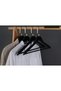 Black Wooden Hanger Clothes Dress Shirt and Trouser Hanger 50 Pieces Special Series - 2