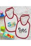 Kids Smile Designed 2-Piece Red Baby Bib-1 - 2