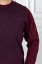 Interview O Neck Patterned Claret Red Navy Blue Knitwear Sweater - 3