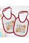 Kids Uncle and Uncle Designed 2-Piece Red Baby Bib-1