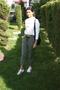 Half Turtleneck Waist Lace-up Sweatshirt - 2