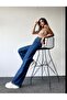 Allow Gold Super High Waist Blue Loose Jeans Palazzo Trousers - 2