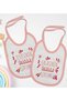 Kids Aunt and Aunt Designed 2-Piece Pink Baby Bib-1