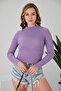Women's 2-Piece Halter Neck Long Sleeve Ribbed Crop Blouse Set - 7